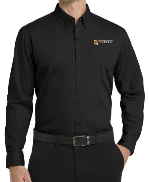 Vega Builders Long Sleeve Carefree Poplin Shirt