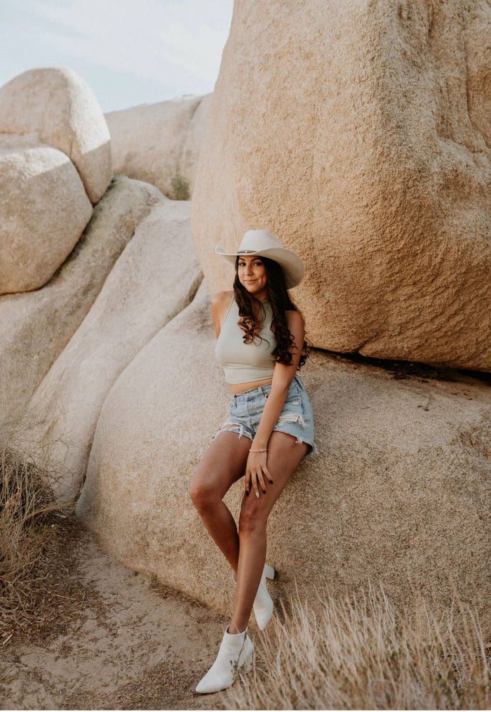 Vegan Suede Western Cowboy Hat
