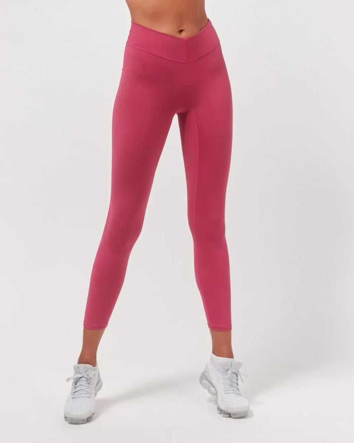 Vendetta 7/8 Breathable Workout Leggings with High-Waisted V Waistband - 26" Inseam - Allen-Fitness