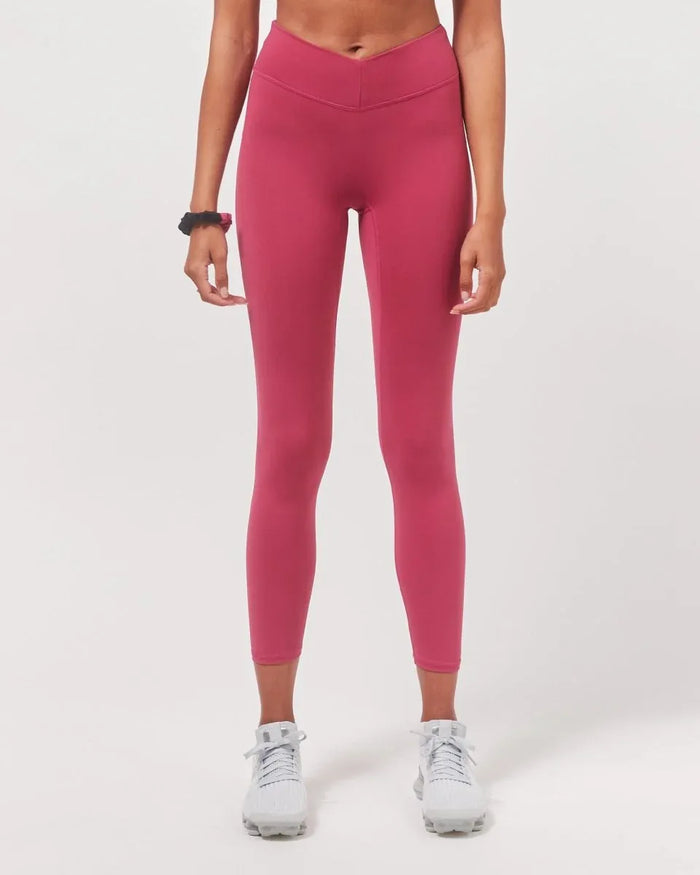 Vendetta 7/8 Breathable Workout Leggings with High-Waisted V Waistband - 26" Inseam - Allen-Fitness