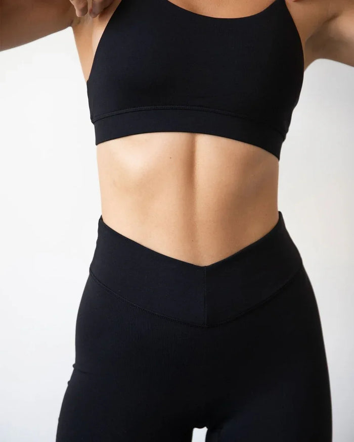 Vendetta 7/8 Breathable Workout Leggings with High-Waisted V Waistband - 26" Inseam - Allen-Fitness