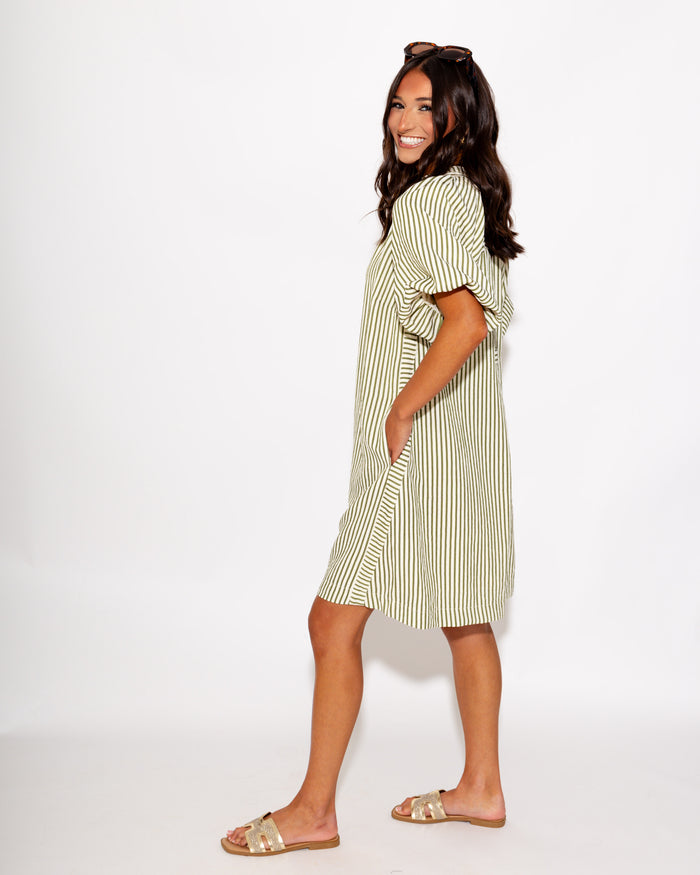 Vertical Stripe Shift Dress