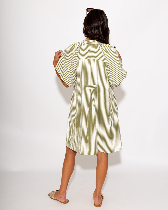 Vertical Stripe Shift Dress
