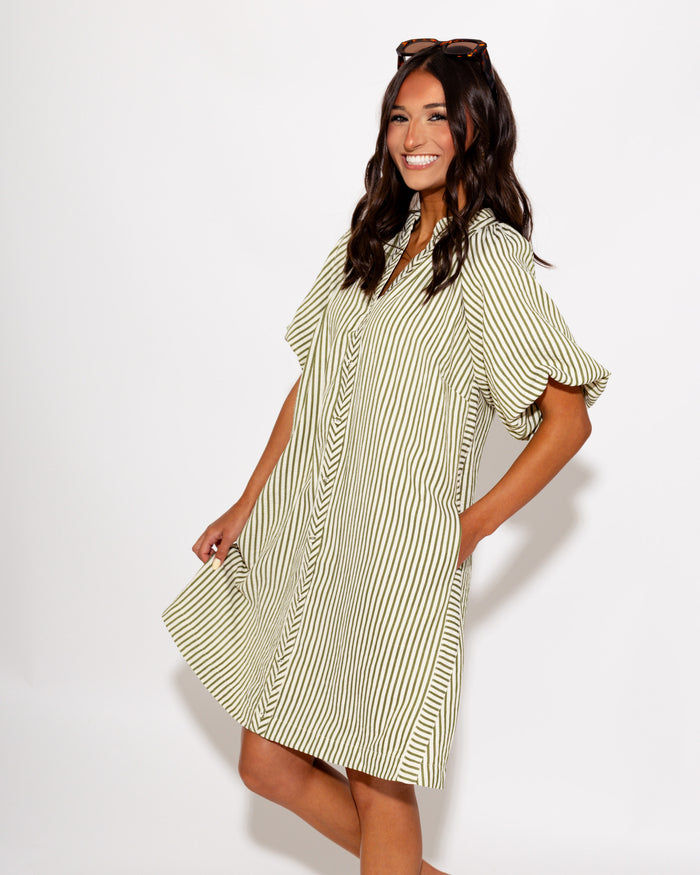 Vertical Stripe Shift Dress