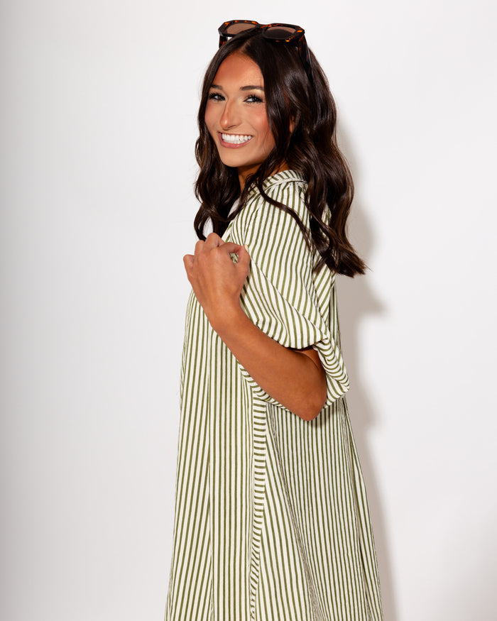 Vertical Stripe Shift Dress