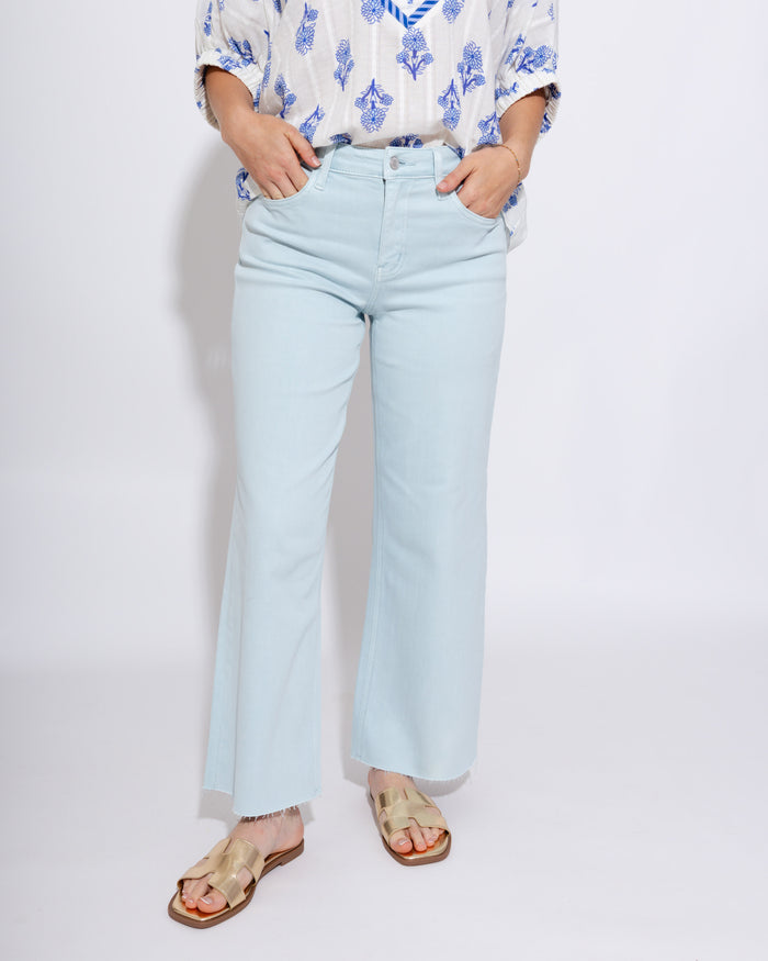 Vervet | High Rise Crop Wide Leg Jeans in Winter Sky