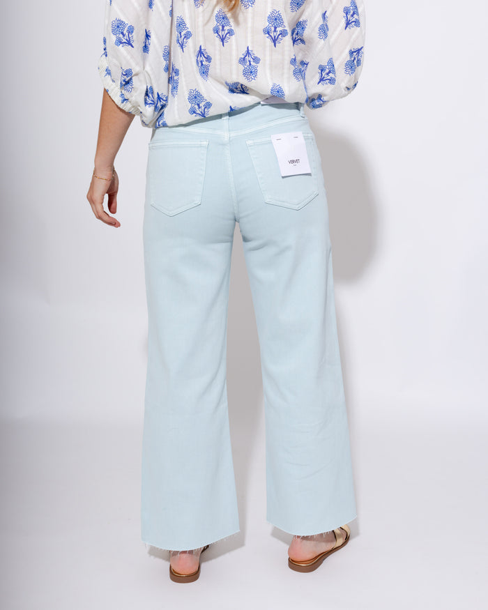 Vervet | High Rise Crop Wide Leg Jeans in Winter Sky
