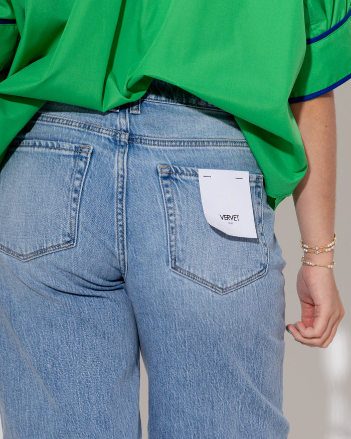 Vervet | High Rise Light Wash Wide Barrel Jeans