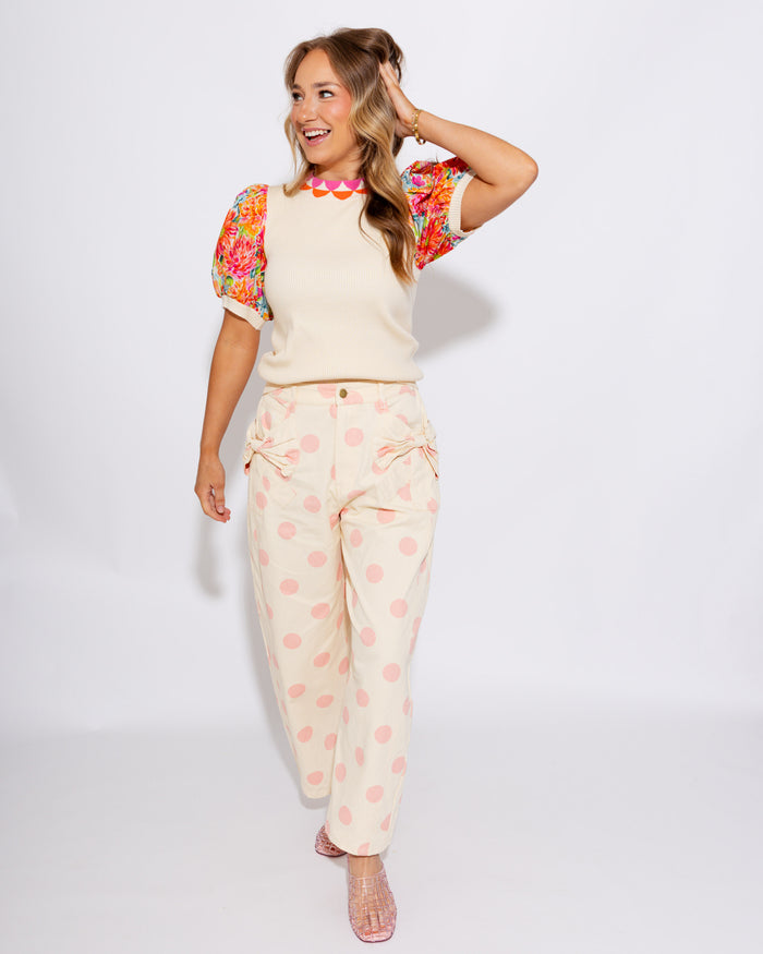 Vibrant Floral Puff Sleeve Top