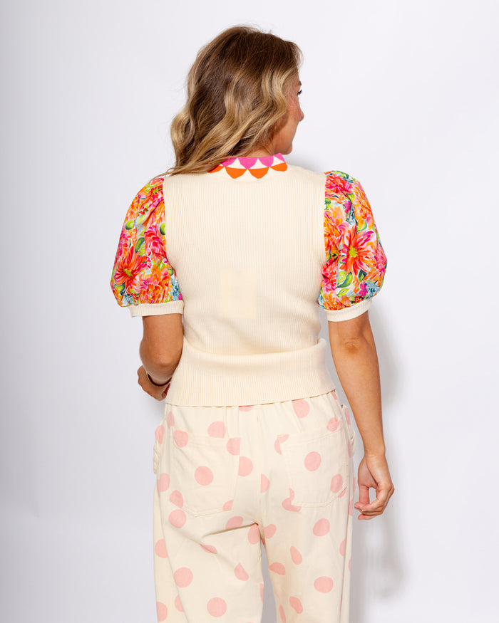 Vibrant Floral Puff Sleeve Top