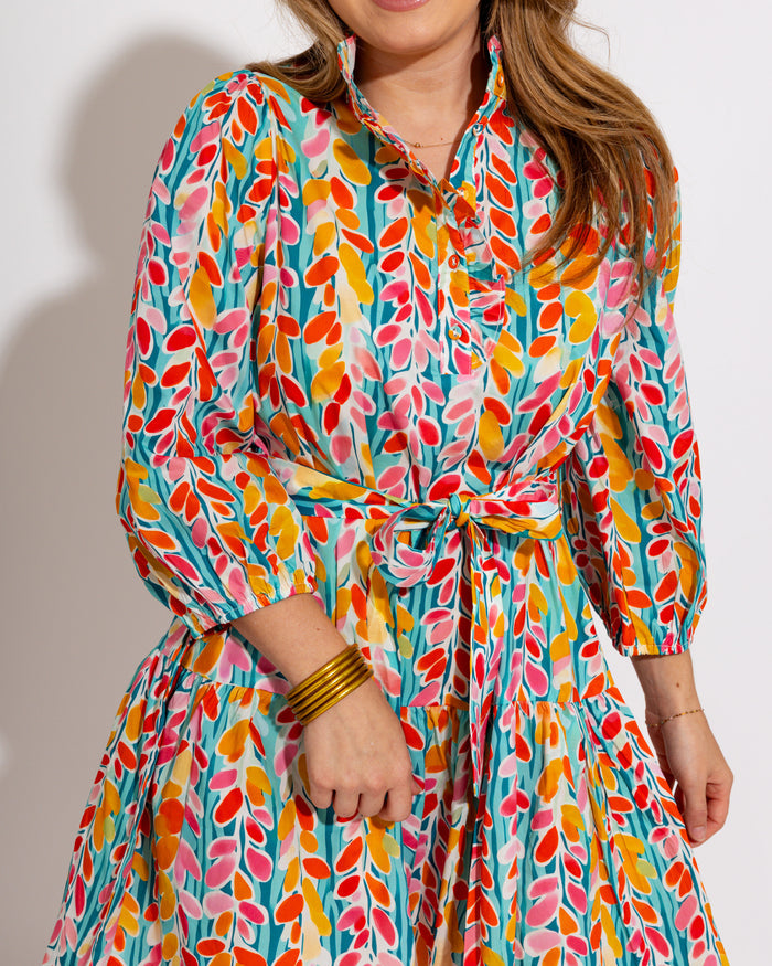Vibrant Floral Trails Mini Dress