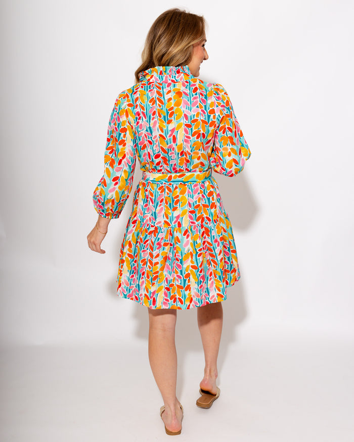Vibrant Floral Trails Mini Dress