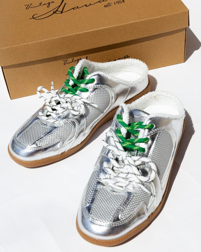 Vintage Havana Slip on Low Top Sneaker in Silver