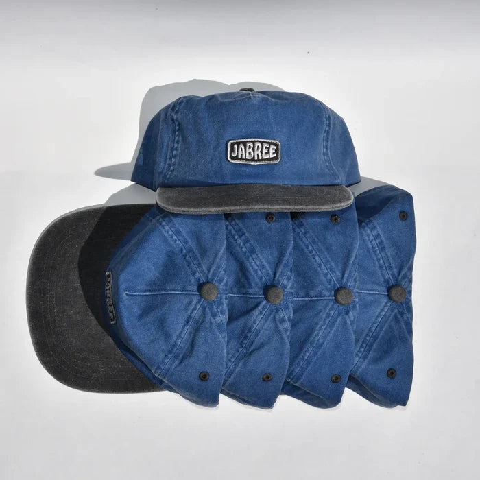 Washed Patch Hat - Blue lay flat