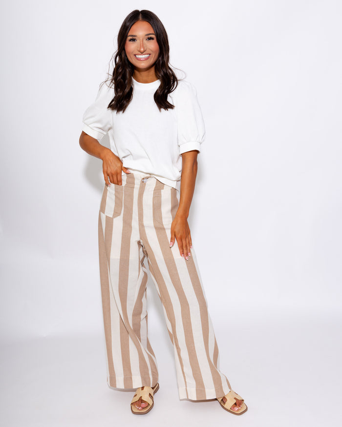 Wide Leg Bold Stripe Pants
