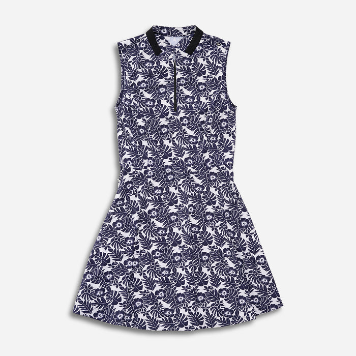 Women's Aloha 2025 Sleeveless Dress in Navy, lay flat view