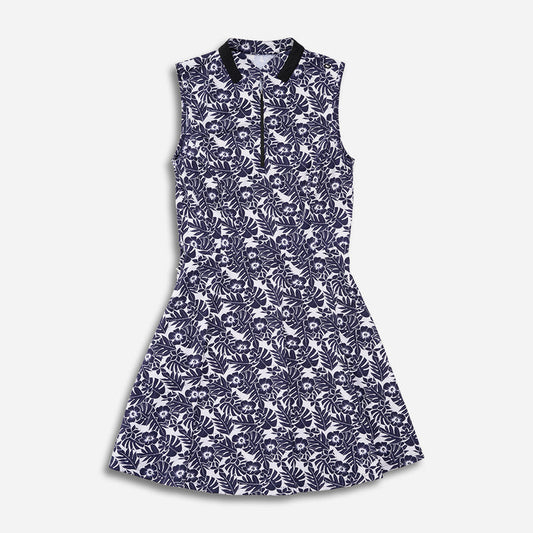 Women's Aloha 2025 Sleeveless Dress in Navy, lay flat view