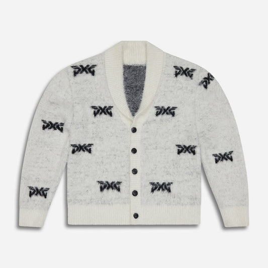 Women's Alpine Scout Cardigan in White, lay flat front view