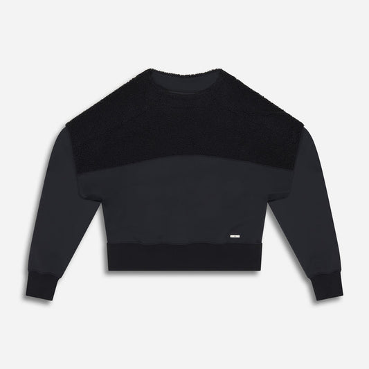Women's Black Shadow Sweater, lay flat front view