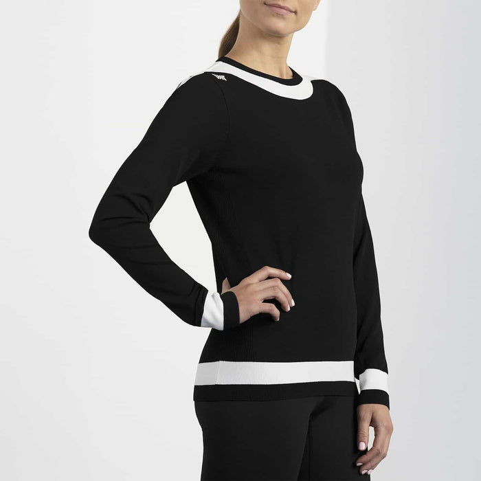 Women's Boat Neck Sweater in Black, side view