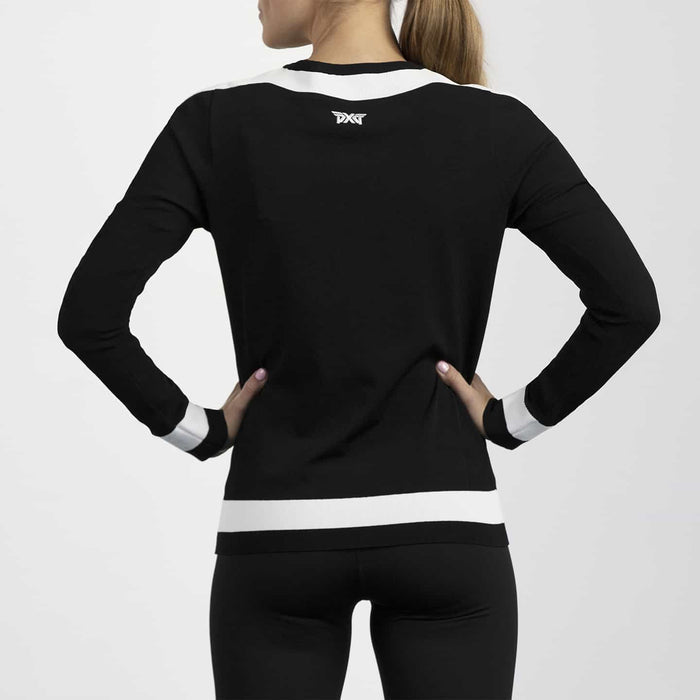 Women's Boat Neck Sweater in Black, second alternate side view