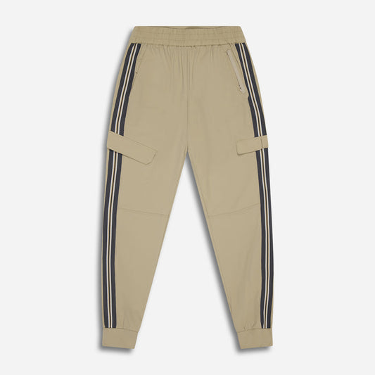 Women's Cargo Joggers in Khaki, lay flat front view