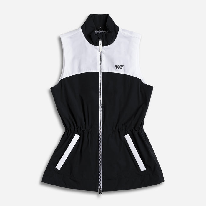 Women's Color Block Vest in White, lay flat view