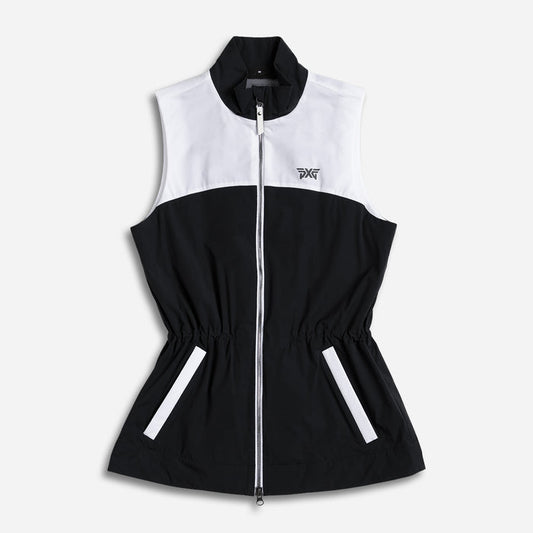 Women's Color Block Vest in White, lay flat view