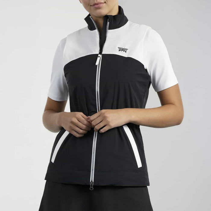 Women's Color Block Vest in White, front view
