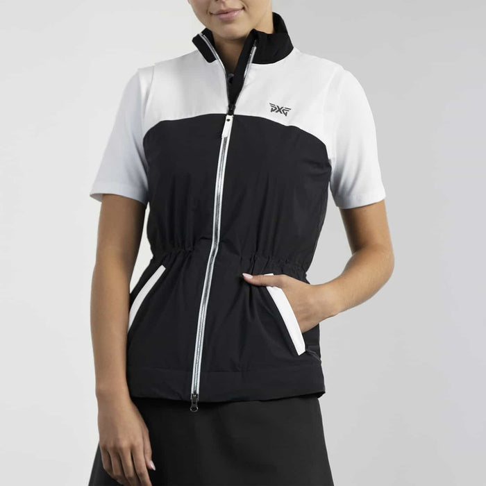 Women's Color Block Vest in White, alternate front view