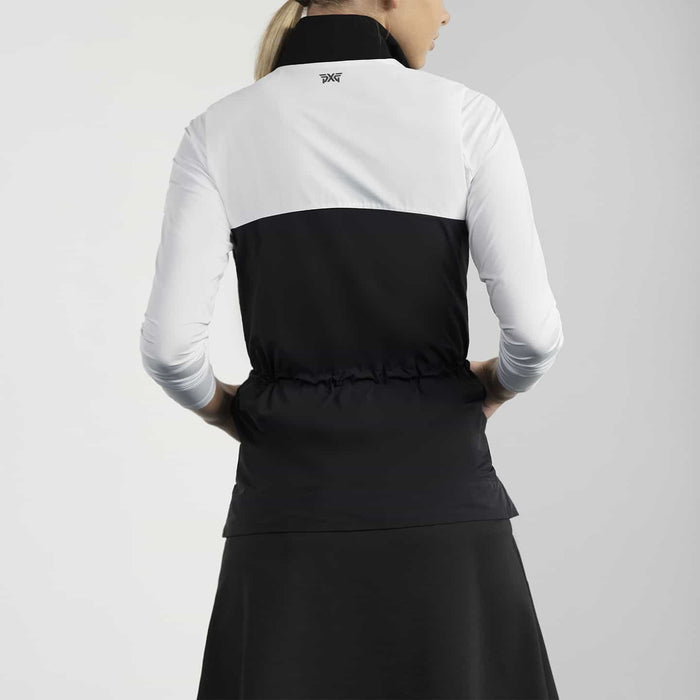 Women's Color Block Vest in White, back view