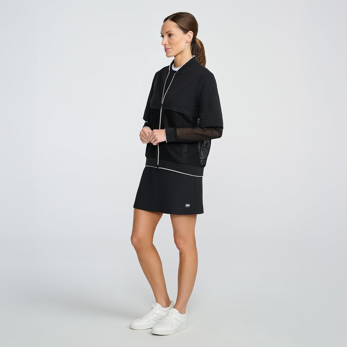 Women's Cosmic Double Layer Jacket in Black, side view