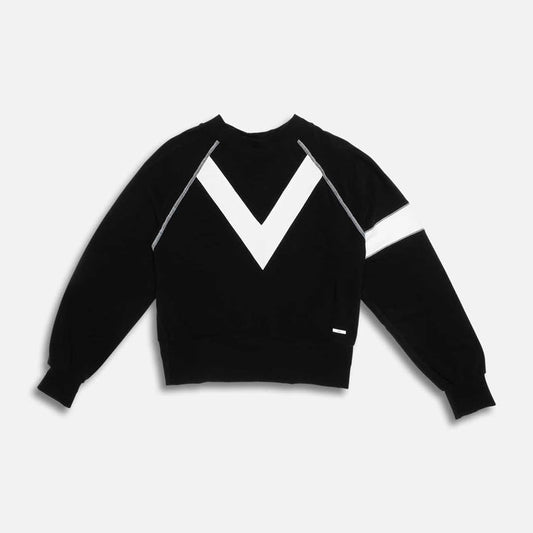 Women's Country Club Sweatshirt in Black, flat lay