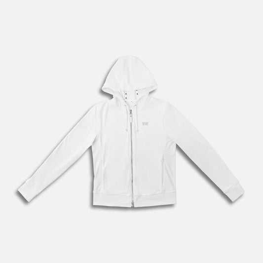 Women's Everyday Plush Hoodie in White, lay flat view