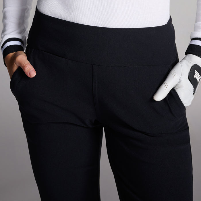Women's Go-To Golf Pant in Black, front detail view