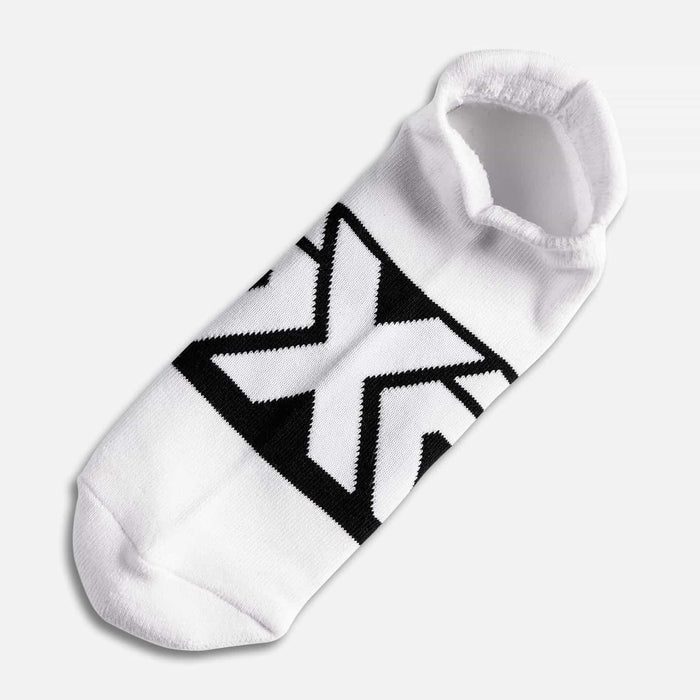 PXG women's white logo low cut socks with a black PXG logo on a white background