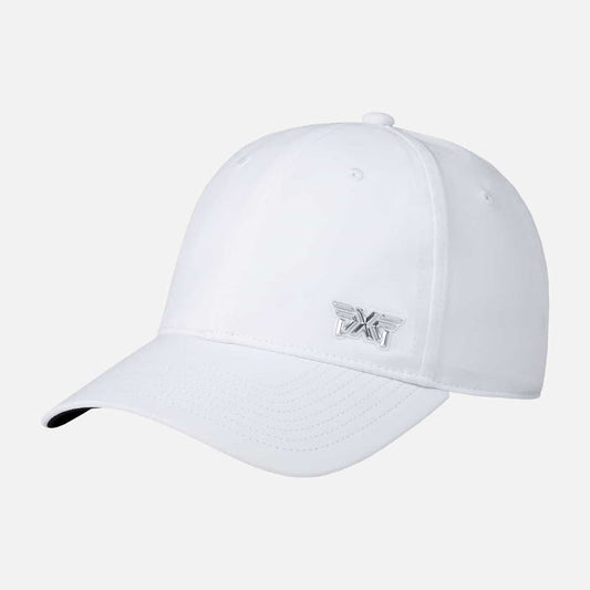 Women's Metallic Minimalist Unstructured Hat in White, product photo 1