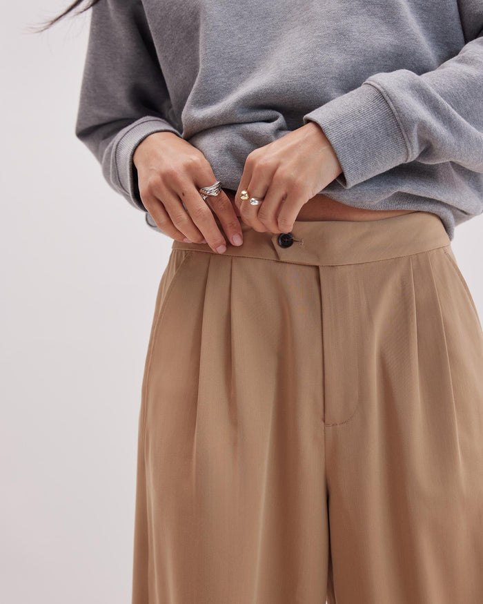 Richer Poorer - Womens Sophia Fluid Wide Leg Trouser - Khaki -
