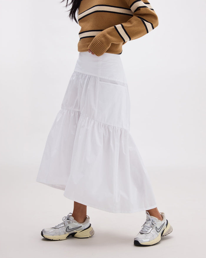 Richer Poorer - Womens Stevie Tiered Maxi Skirt - White - WHITE
