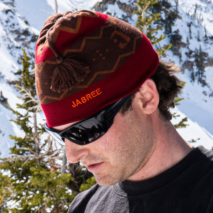 Jabree Wool Tassel Beanie, flat top-down view