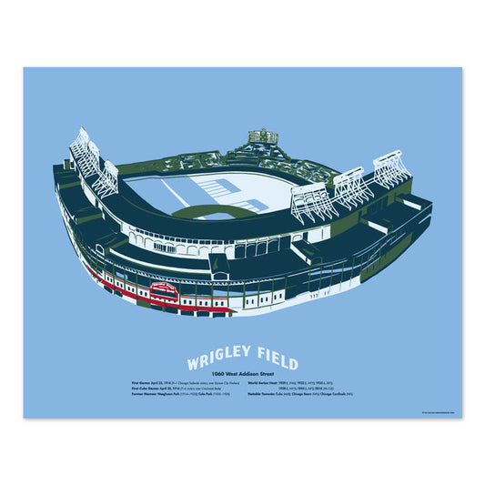 Wrigley Field Chicago Baseball 16" x 20" Tourism Poster