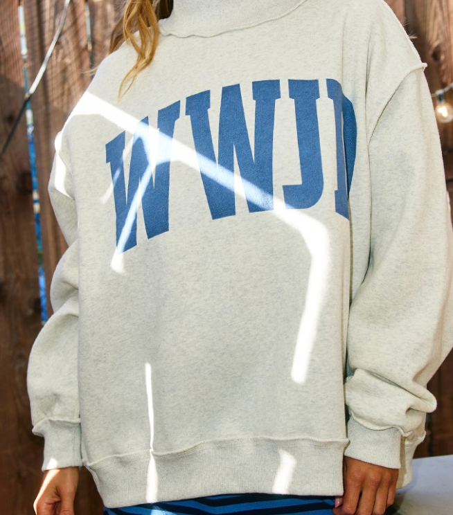 WWJD/Amen Reversible Mock Neck Sweatshirt