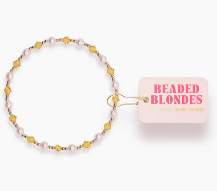 Yellow June Pearl Bracelet in Gold