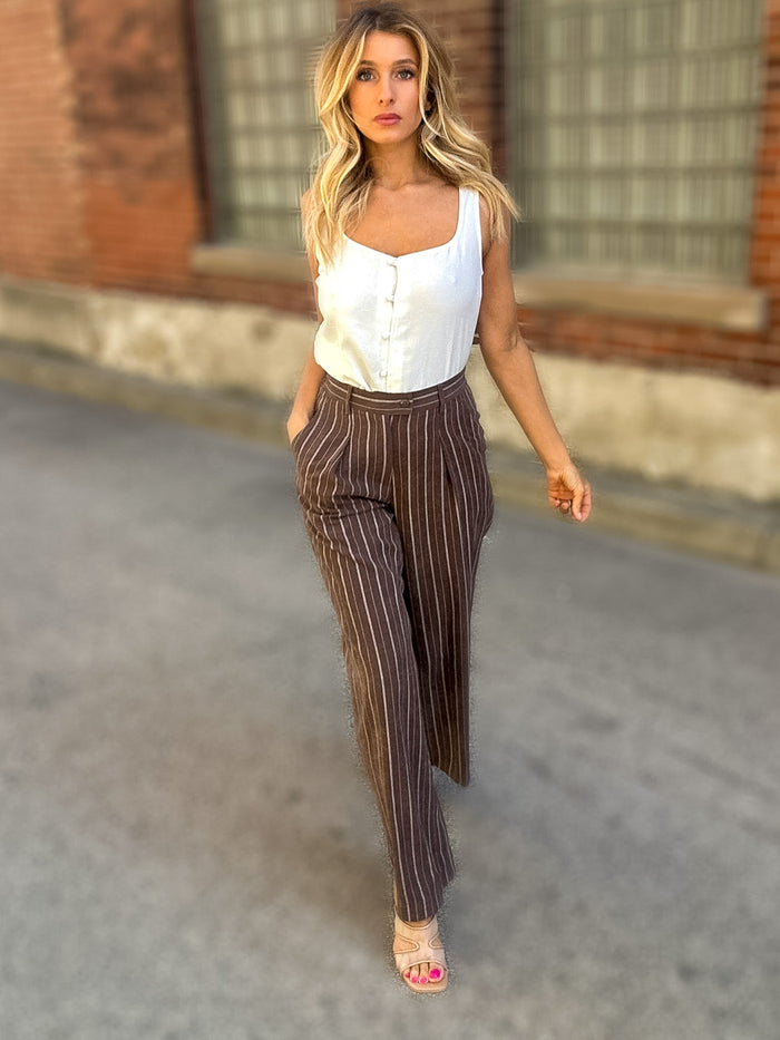 Z Supply Alma Pinstripe Wide Leg Pant