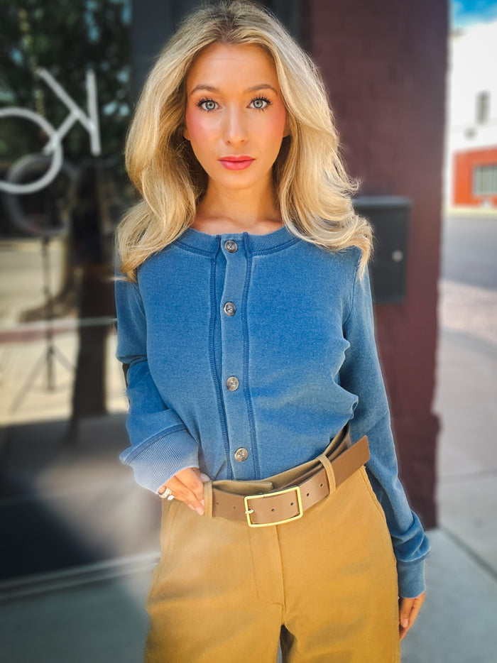Z Supply Daily Knit Denim Cardigan