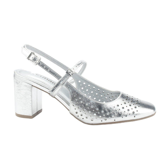 Zapato Via Marte Mujer 153-007-01 Plateado Casual Tacones Altos Via Marte
