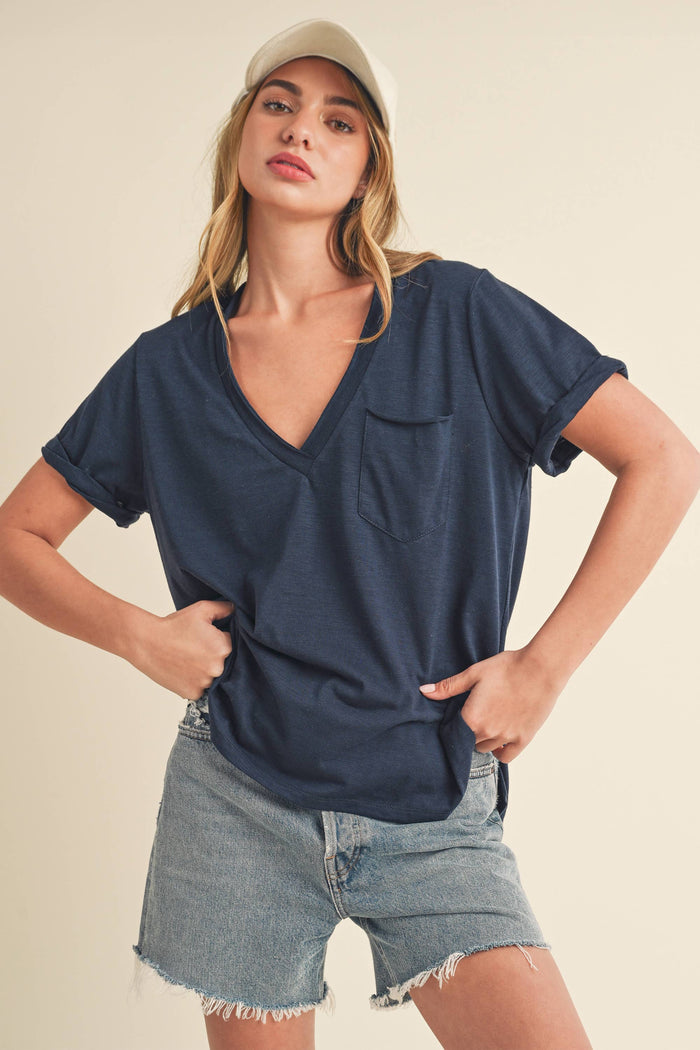Zoe V-Neck Short Sleeve Tshirt